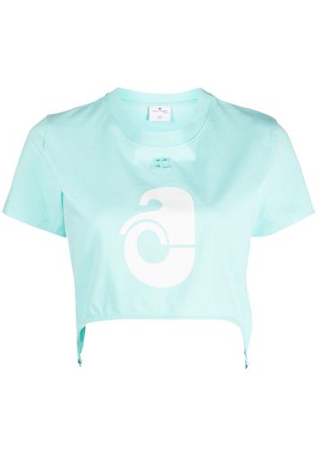 Courrèges suspenders-effect cropped T-shirt - Blu