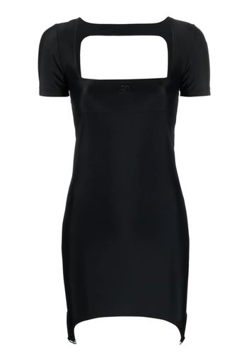 Courrèges square-neck cut-out mini dress - Nero