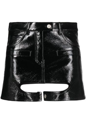 Courrèges Chaps vinyl-effect miniskirt - Nero