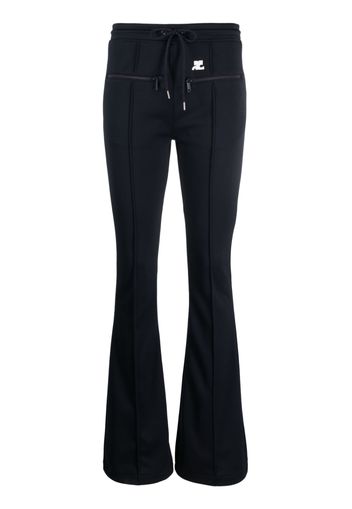 Courrèges drawstring flared trousers - Blu