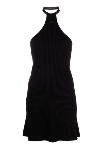 Courrèges ribbed-knit halterneck minidress - Nero