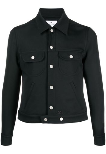 Courrèges classic-collar cotton jacket - Nero