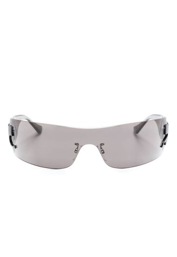 Courrèges logo-hinge shield sunglasses - Grigio