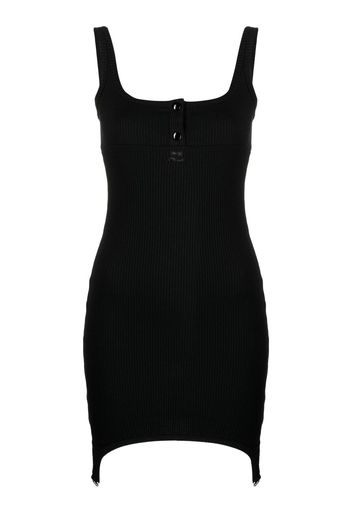 Courrèges button-placket ribbed minidress - Nero