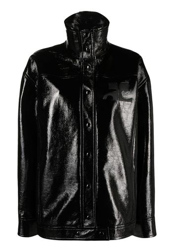 Courrèges high-neck vinyl jacket - Nero