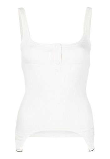 Courrèges sleeveless ribbed top - Bianco