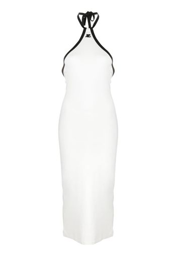 Courrèges contrasting-trim cotton dress - Bianco