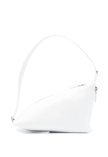 Courrèges asymmetric logo-plaque shoulder bag - Bianco