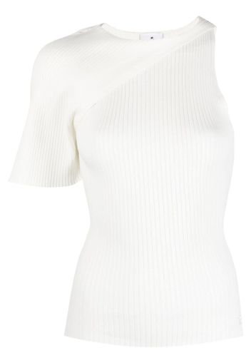 Courrèges ribbed-knit one-shoulder top - Bianco