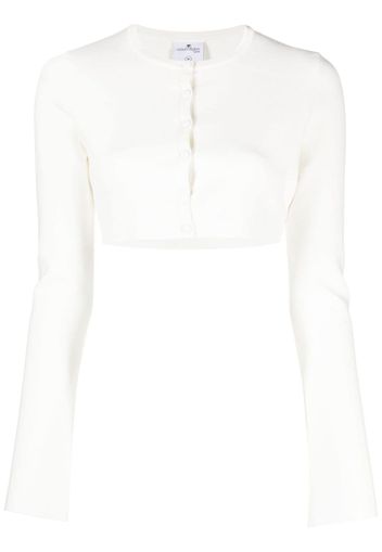 Courrèges crew-neck cropped cardigan - Bianco