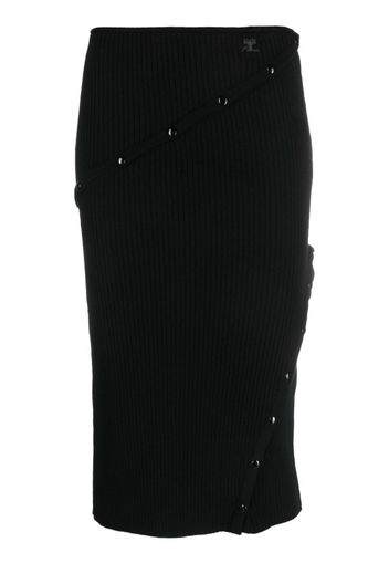 Courrèges detachable-panel high-waist skirt - Nero