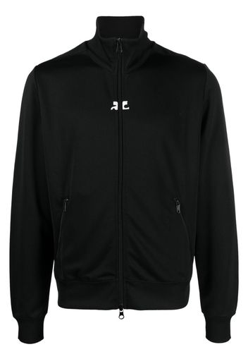 Courrèges logo-patches zip-up sweatshirt - Nero