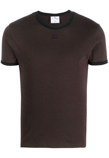 Courrèges T-shirt Bumpy Contrast - Marrone