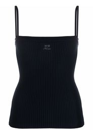 Courrèges logo print tank top - Blu