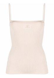 Courrèges logo rib-knit camisole top - Toni neutri