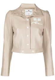 Courrèges cropped biker jacket - Toni neutri