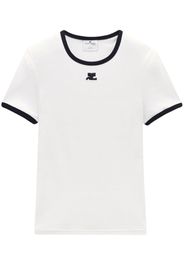 Courrèges Bumpy contrast T-shirt - Bianco