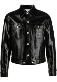 Courrèges faux-leather button-up jacket - Nero