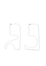 Courrèges dangle geometric earrings - Bianco