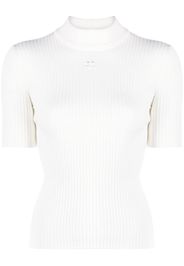 Courrèges short-sleeve ribbed-knit top - Bianco