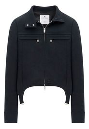 Courrèges shearling single-breasted jacket - Nero