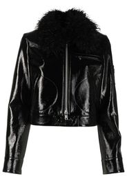 Courrèges faux-leather zip-up jacket - Nero