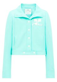 Courrèges press-stud cotton-blend biker jacket - Blu