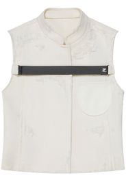 Courrèges distressed strap racer jacket - Bianco