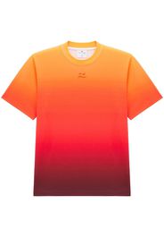 Courrèges gradient-effect logo-embroidered T-shirt - Multicolore