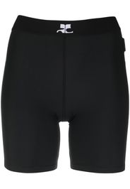 Courrèges logo-print biker shorts - Nero