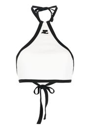 Courrèges two-tone halterneck crop top - Bianco