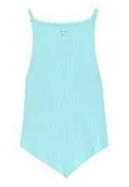 Courrèges ribbed-knit pointed-hem tank top - Blu