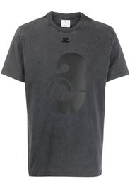 Courrèges logo-print cotton T-shirt - Grigio