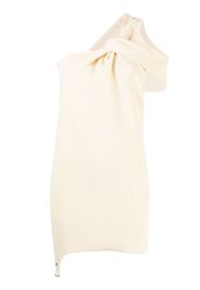 Courrèges one-shoulder knotted minidress - Bianco