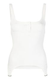 Courrèges sleeveless ribbed top - Bianco