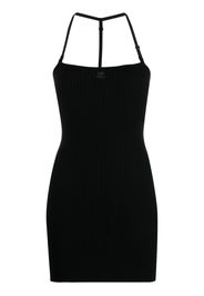 Courrèges logo-patch ribbed-knit minidress - Nero