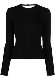 Courrèges open-back fine-ribbed top - Nero