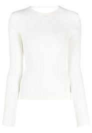 Courrèges ribbed-knit long-sleeve top - Bianco