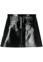 Courrèges trapeze-silhouette vinyl miniskirt - Nero