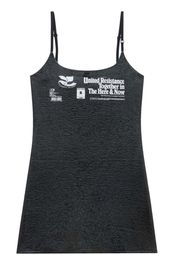 Courrèges text-print textured minidress - Nero