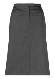 Courrèges logo-patch straight skirt - Grigio