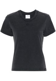 Courrèges logo-embroidered cotton T-shirt - Grigio