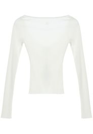 Courrèges scoop-back ribbed-knit top - Bianco