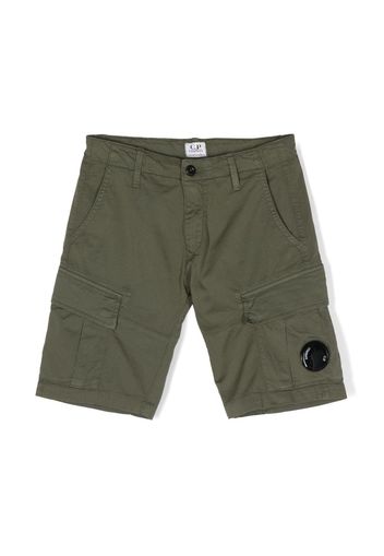 C.P. Company Kids logo-appliqué straigth-leg shorts - Verde