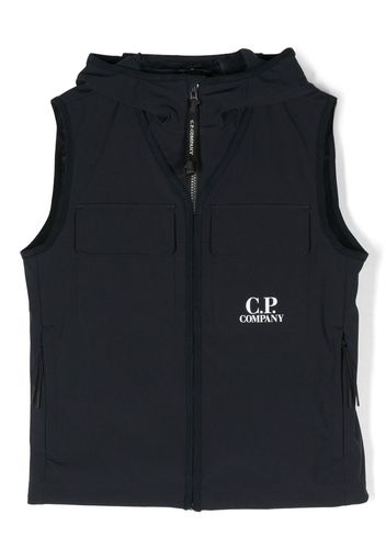C.P. Company Kids logo-print hooded gilet - Blu