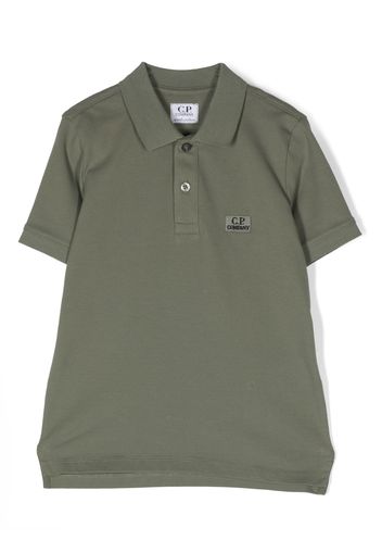 C.P. Company Kids chest logo-patch polo shirt - Verde