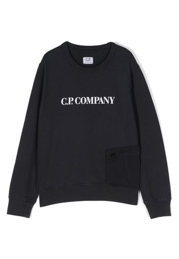 C.P. Company Kids logo-print cotton sweatshirt - Blu