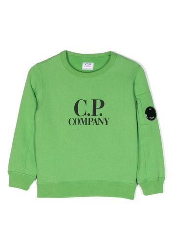 C.P. Company Kids logo-print cotton sweatshirt - Verde