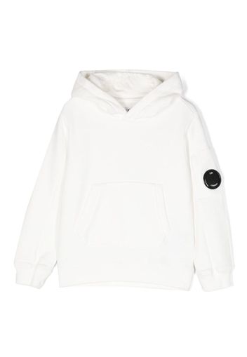 C.P. Company Kids Lens-detail cotton hoodie - Bianco