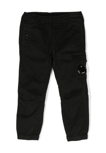 C.P. Company Kids logo-plaque cotton track pants - Nero